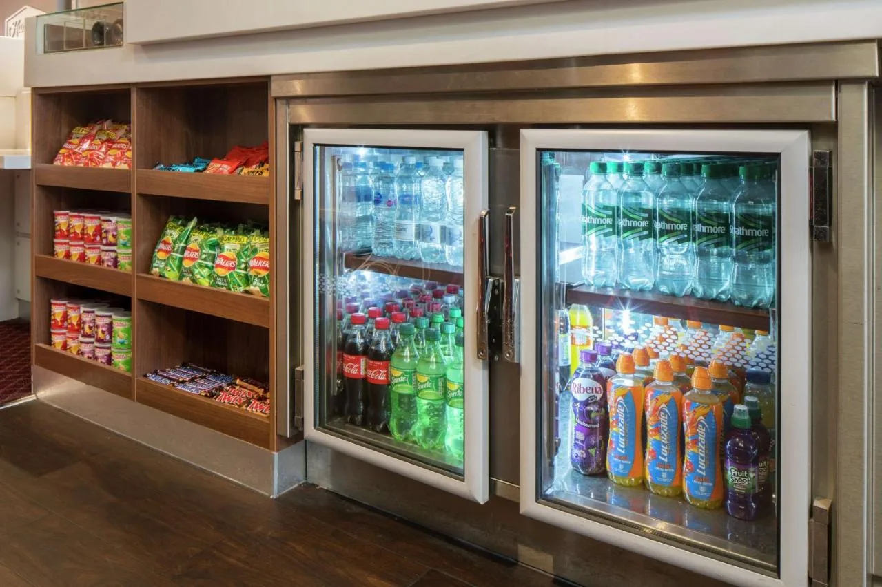fridge stocked with drinks at Hampton by Hilton Birmingham Broad Street